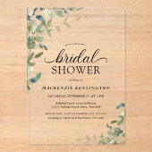 Elegant Botanical Greenery Vrijgezellenfeest Acryl Uitnodigingen (Voorkant)