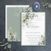 Elegant Botanical Greenery Waterverf Wedding Kaart