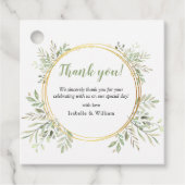 Elegant Botanical Greenery Wedding Bedankjes Labels (Voorkant)