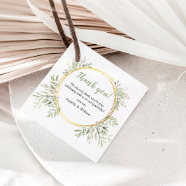 Elegant Botanical Greenery Wedding Bedankjes Labels