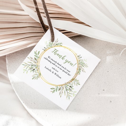 Elegant Botanical Greenery Wedding Bedankjes Labels