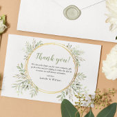 Elegant Botanical Greenery Wedding Bedankkaart
