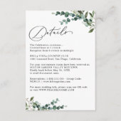 Elegant Botanical Greenery Wedding Details Informatiekaartje (Voorkant)