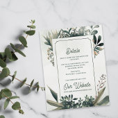 Elegant Botanical Greenery Wedding Details Informatiekaartje