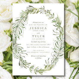 Elegant Botanical Greenery Wedding Kaart