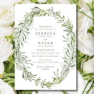 Elegant Botanical Greenery Wedding Kaart