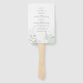 Elegant Botanical Greenery Wedding Programme Handwaaier (Achterkant)