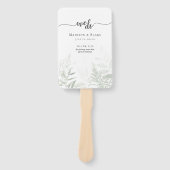 Elegant Botanical Greenery Wedding Programme Handwaaier (Voorkant)