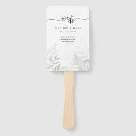 Elegant Botanical Greenery Wedding Programme Handwaaier