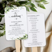 Elegant Botanical Greenery Wedding Programme Handwaaier