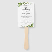 Elegant Botanical Greenery Wedding Programme Handwaaier (Voorkant)