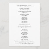 Elegant Botanical Greenery Wedding Programme Programmakaart (Achterkant)