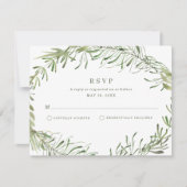 Elegant Botanical Greenery Wedding RSVP Kaartje (Voorkant)