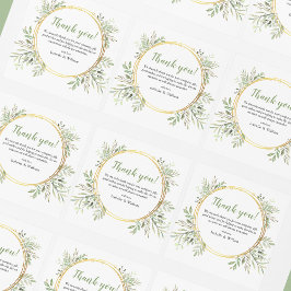 Elegant Botanical Greenery Wedding Vierkante Sticker