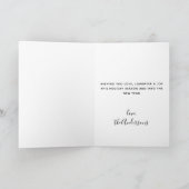 Elegant Botanical Greenery Wreate kerstfoto Feestdagen Kaart (Binnen)