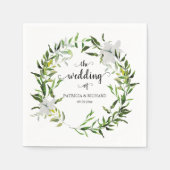 Elegant Botanical Greenery Wreath Wedding Servet (Voorkant)