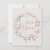 Elegant Botanical Hij is Risen Gepersonaliseerd Pa Feestdagenkaart (Voorkant)