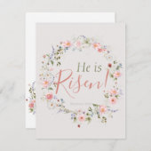 Elegant Botanical Hij is Risen Gepersonaliseerd Pa Feestdagenkaart (Voorkant / Achterkant)