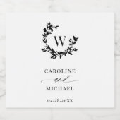 Elegant Botanical Initiaal Monogram Weddenschap Bier Etiket (Enkel label)