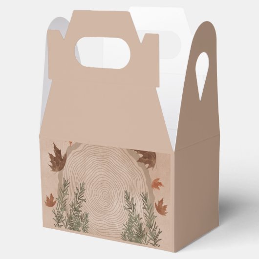 Elegant Botanical Kerstmis Classic Round Sticker Bedankdoosjes (Geopend)