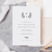 Elegant Botanical Leaf Monogram Initiaal Weddensch Kaart