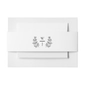 Elegant Botanical Leaf Monogram Initiaal Weddensch Uitnodigingen Wikkel (Voorkant Voorbeeld)