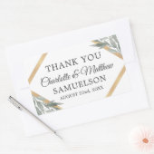 Elegant Botanical Leaves Gold Weddenschap DANK JE Rechthoekige Sticker (Envelop)
