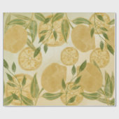 Elegant Botanical Lemon Greenery Cadeaupapier (Vlak)