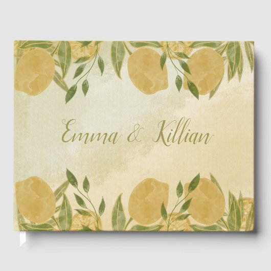 Elegant Botanical Lemon Greenery Gastenboek (Voorkant)