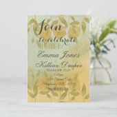 Elegant Botanical Lemon Greenery Kaart (Staand voorkant)