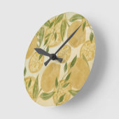 Elegant Botanical Lemon Greenery Ronde Klok (Hoek)