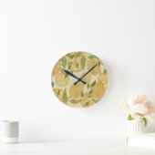 Elegant Botanical Lemon Greenery Ronde Klok (Huis)