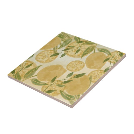 Elegant Botanical Lemon Greenery Tegeltje (Zijkant)