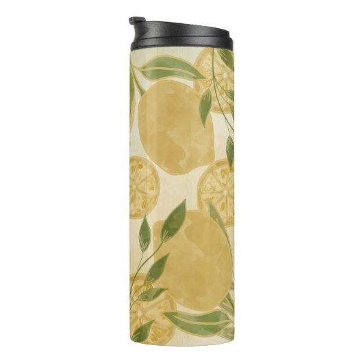 Elegant Botanical Lemon Greenery Thermosbeker (Geroteerd rechts)