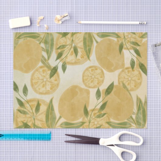Elegant Botanical Lemon Greenery Tissuepapier (Craft)