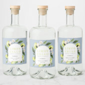 Elegant Botanical Lemons Lijst Limoncello Likeurfles Etiket (Flessen)