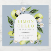 Elegant Botanical Lemons Lijst Limoncello Likeurfles Etiket (Enkel label)