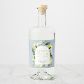 Elegant Botanical Lemons Lijst Limoncello Likeurfles Etiket (Voorkant)