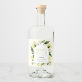 Elegant Botanical Lemons Lijst Limoncello Likeurfles Etiket (Voorkant)