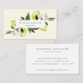 Elegant Botanical Lemons Visitekaartje (Voorkant / Achterkant)