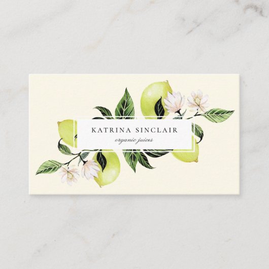 Elegant Botanical Lemons Visitekaartje (Voorkant)