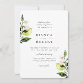 Elegant Botanical Lemons Weddenschap Kaart (Voorkant)
