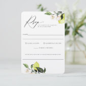 Elegant Botanical Lemons Wedding Food Allergy Rsvp (Staand voorkant)