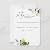 Elegant Botanical Lemons Wedding Food Allergy Rsvp (Voorkant)