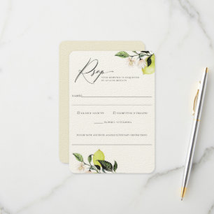 Elegant Botanical Lemons Wedding Food Allergy Rsvp Kaartje