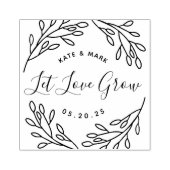 Elegant Botanical Let Love Grow Weddenschap Favor Rubberstempel (Afrduk)