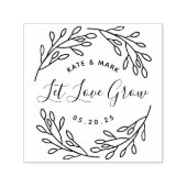 Elegant Botanical Let Love Grow Weddenschap Favor Zelfinktende Stempel (Design)