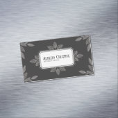 Elegant Botanical Line Art Black and White Formal Magnetisch Visitekaartje (Voorbeeld)