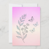 Elegant Botanical Line Art Quinceañera Invitation  Kaart (Achterkant)