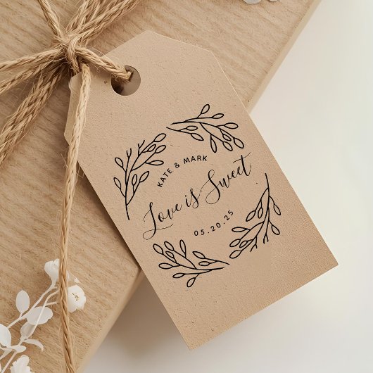 Elegant Botanical Love is Sweet Wedding Favor Rubberstempel
